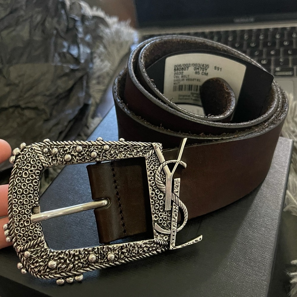 Cheyenne Monogram YSL Logo Belt